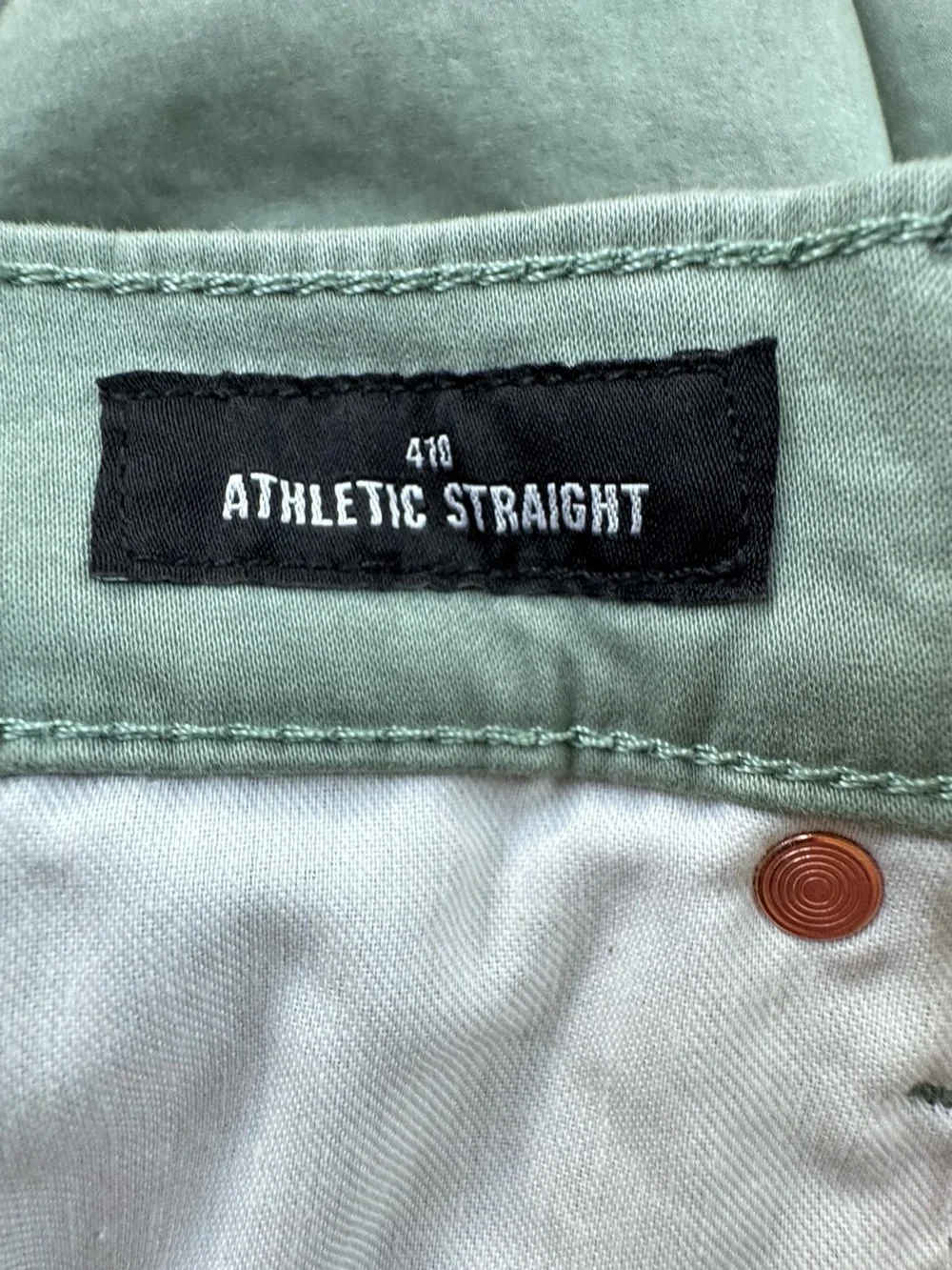 NWT Lucky Brand 410 Athletic Straight Stretch Jeans Men 30x30 Sage Green Cotton